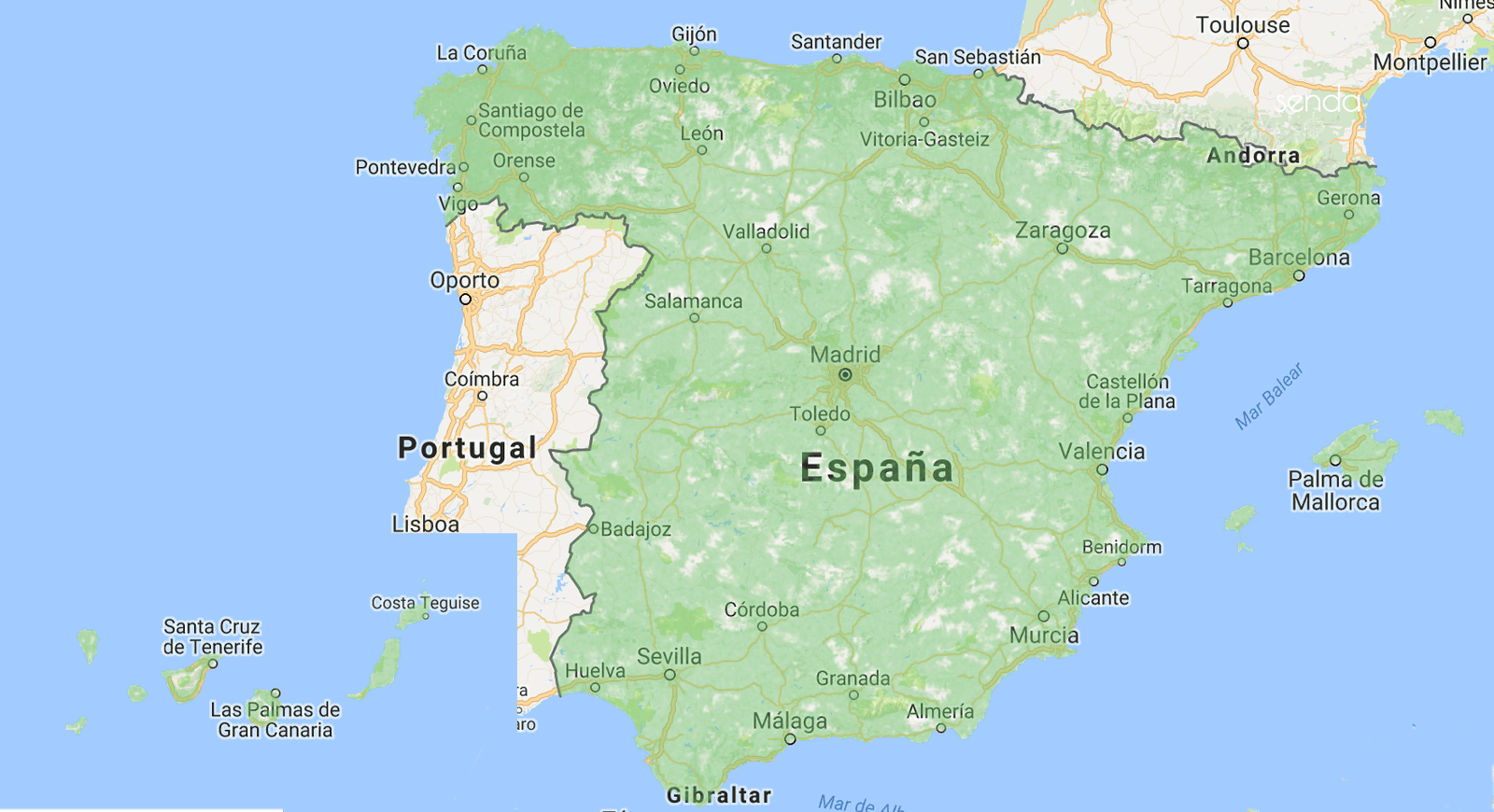 Mapa cobertura Nacional del Localizador GPS Senda para mayores